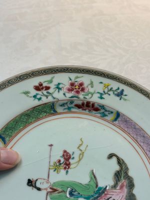 A pair of Chinese famille rose 'Lan Caihe' plates, Yongzheng — photo 5