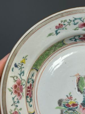 A pair of Chinese famille rose 'Lan Caihe' plates, Yongzheng — photo 5