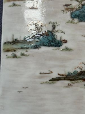 A pair of Chinese famille rose 'landscape' plaques, signed Zhen Feng 振豐, dated 1899 — 照片 5
