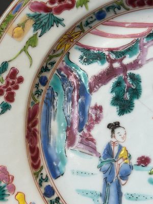 A pair of Chinese famille rose 'Magu' plates, Yongzheng — photo 15