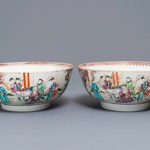 A pair of Chinese famille rose 'mandarin' bowls, Qianlong — 照片 7
