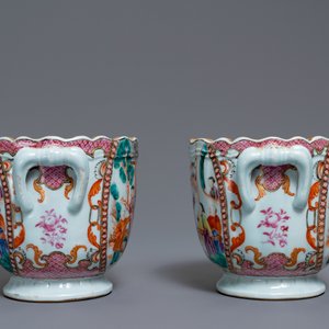 A pair of Chinese famille rose 'Mandarin' wine coolers, Qianlong — 照片 3