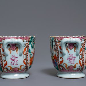 A pair of Chinese famille rose 'Mandarin' wine coolers, Qianlong — 照片 5