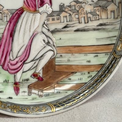 A pair of Chinese famille rose 'Milkmaid' saucers — photo 20