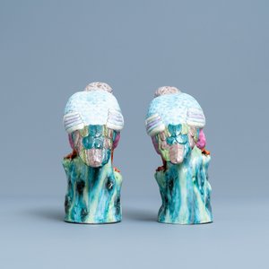 A pair of Chinese famille rose models of kingfishers, Qianlong — 照片 3