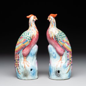 * A pair of Chinese famille rose models of pheasants, 18/19th C. — foto 2