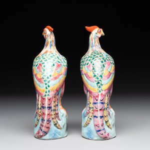 * A pair of Chinese famille rose models of pheasants, 18/19th C. — foto 3
