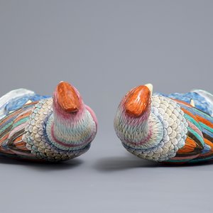 A pair of Chinese famille rose models of pheasants, 19/20th C. — 照片 7
