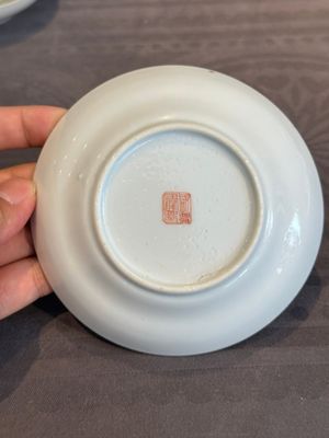 A pair of Chinese famille rose 'monkey and deer' cups and saucers, Tongzhi mark and of the period — photo 31