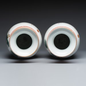 A pair of Chinese famille rose 'Peacock' vases — photo 6