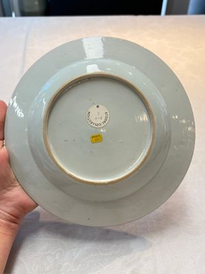 A pair of Chinese famille rose ruby-ground 'scrolls and rooster' plates, Yongzheng — photo 6