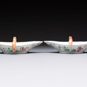 A pair of Chinese famille rose sauce boats, Qianlong — 照片 4