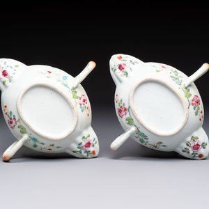 A pair of Chinese famille rose sauce boats, Qianlong — 照片 7
