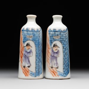 A pair of Chinese famille rose snuff bottles, Qianlong mark, 19th C. — foto 4