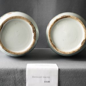 A pair of Chinese famille rose two-sided design vases, 19/20th C. — 照片 10