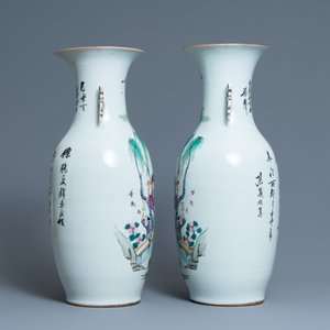 A pair of Chinese famille rose vases, 19/20th C. — 照片 4