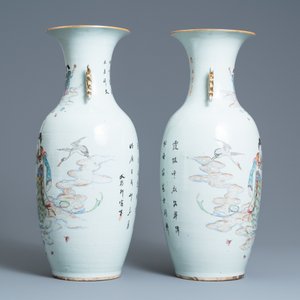 A pair of Chinese famille rose vases, 19/20th C. — photo 4