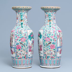 A pair of Chinese famille rose vases, 19th C. — 照片 4