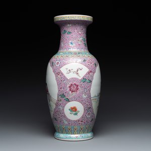 A pair of Chinese famille rose vases and two vases, Qianlong mark, 20th C. — photo 17
