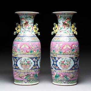 A pair of Chinese famille rose vases for the Straits or Peranakan market, 19th C. — foto 3