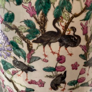 A pair of Chinese famille rose vases with birds among blossoms, 19th C. — 照片 41
