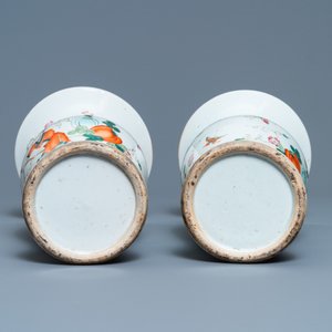 A pair of Chinese famille rose vases with boys hanging near pumpkins, 19th C. — photo 6
