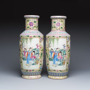 A pair of Chinese famille rose vases with figural design — photo 4