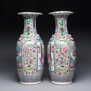 A pair of Chinese famille rose vases with narrative design, 19th C. — foto 5