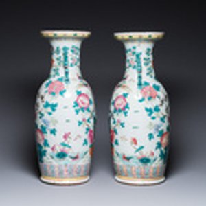 A pair of Chinese famille rose vases with peacocks and phoenixes, 19th C. — 照片 2