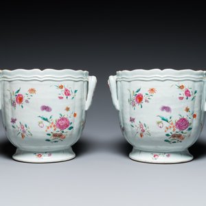 A pair of Chinese famille rose wine coolers, Qianlong — 照片 4