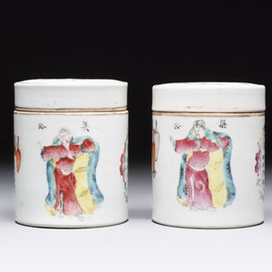 A pair of Chinese famille rose 'Wu Shuang Pu' boxes and covers, 19th C. — photo 3