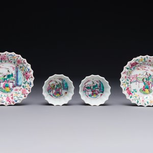 A pair of Chinese famille rose 'Xi Xiang Ji' cups and saucers, Yongzheng — 照片 2