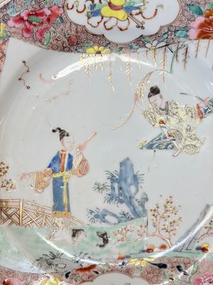 A pair of Chinese famille rose 'Xi Xiang Ji' plates — photo 15