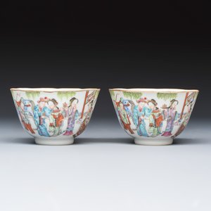 A pair of Chinese famille rose 'Xi Xiang Ji' tea bowls — photo 2