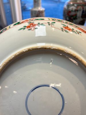 A pair of Chinese famille verte 'Bird Among Flowering Branches' dishes, Kangxi — photo 16