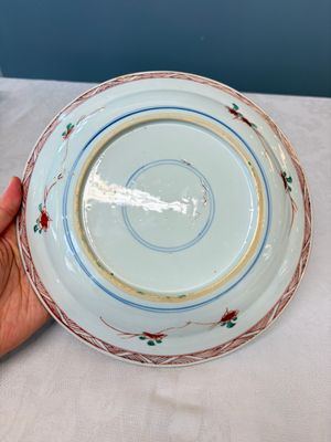 A pair of Chinese famille verte 'Bird among Willow and Flowering Branches' plates — foto 8
