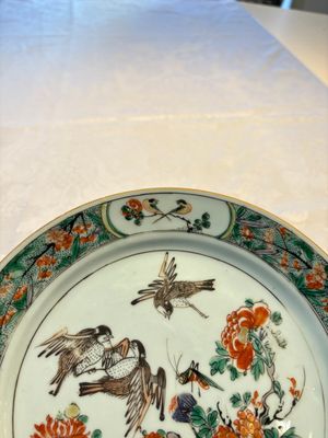 A pair of Chinese famille verte 'Birds Among Flowering Branches' plates, Kangxi — photo 15