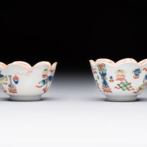 A pair of Chinese famille verte cups and saucers with antiquities, Kangxi — photo 7