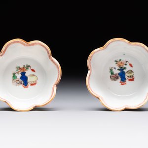 A pair of Chinese famille verte cups and saucers with antiquities, Kangxi — photo 8