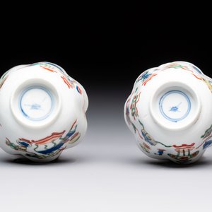 A pair of Chinese famille verte cups and saucers with antiquities, Kangxi — photo 9
