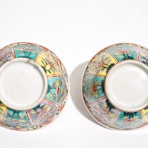 A pair of Chinese famille verte cups and saucers with floral ornamental design, Kangxi — photo 9