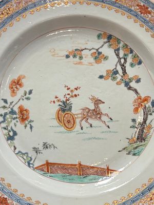 A pair of Chinese famille verte 'deer' dishes, Yongzheng — 照片 2