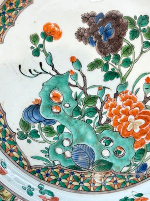 A pair of Chinese famille verte dishes with floral design, lingzhi mark, Kangxi — photo 14