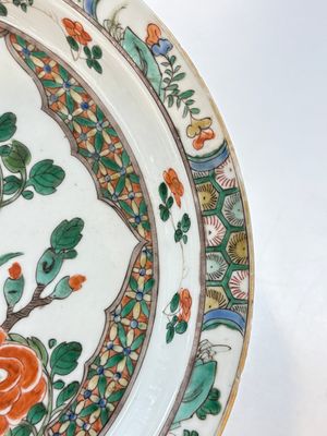 A pair of Chinese famille verte dishes with floral design, lingzhi mark, Kangxi — photo 16