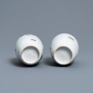 A pair of Chinese famille verte jars with birds among blossoming branches, Kangxi — 照片 7