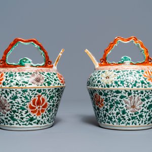 A pair of Chinese famille verte lime pots for the Vietnamese market, Kangxi — 照片 4