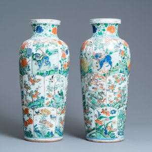 A pair of Chinese famille verte 'mythical animals' vases, Kangxi — 照片 2