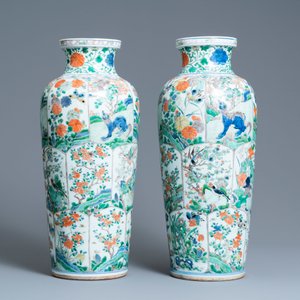 A pair of Chinese famille verte 'mythical animals' vases, Kangxi — 照片 5