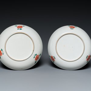 A pair of Chinese famille verte plates, Kangxi — photo 3