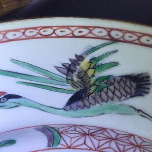 A pair of Chinese famille verte porcelain plates with deers and cranes, Kangxi, ca. 1700 — photo 6